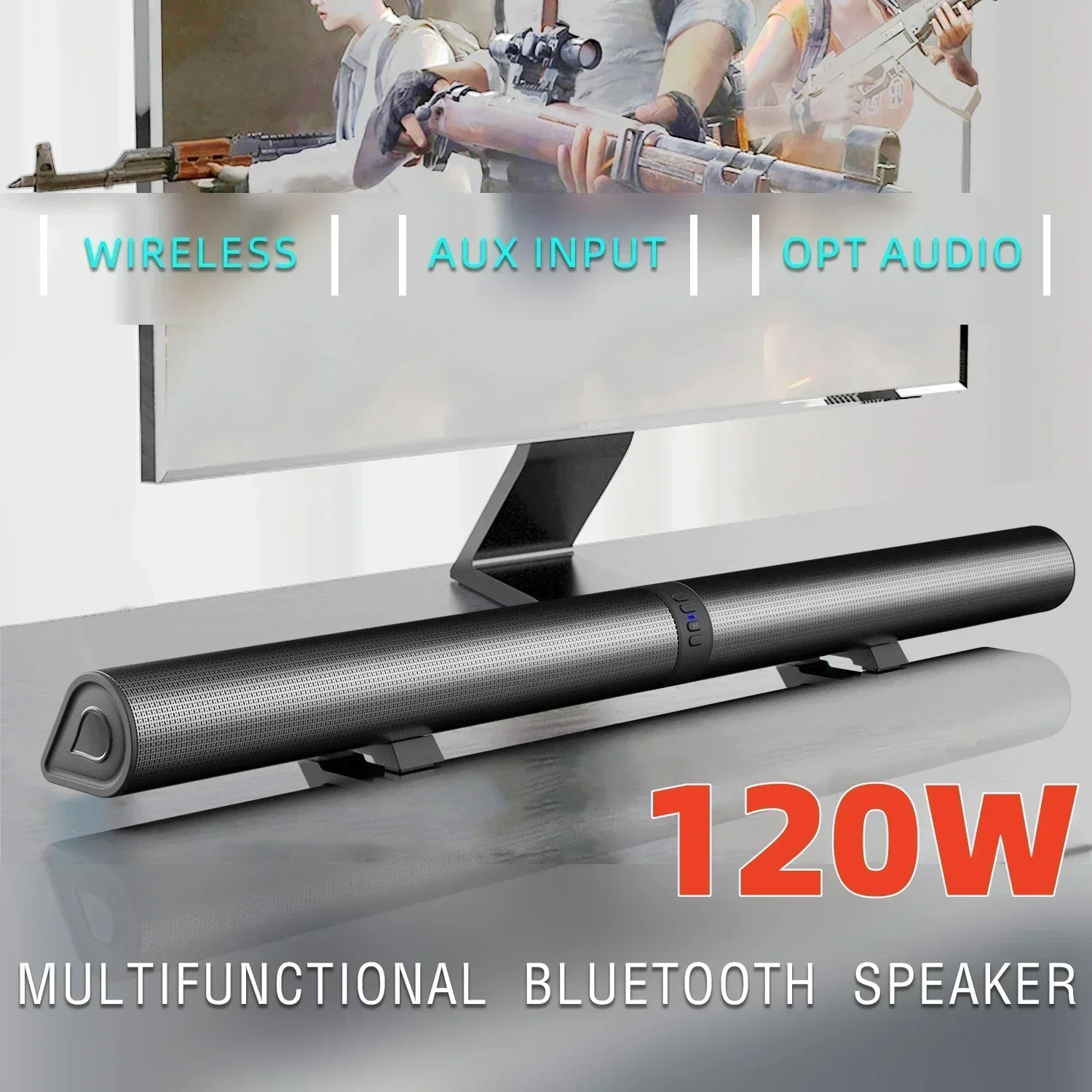 Home Cinema Of Soundbar - 120W BS-56 TV Bluetooth Speakers AUX/BT/OPT