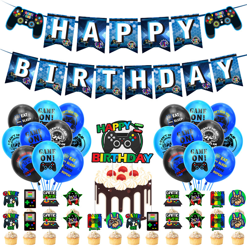 Home Cinema Gaming - Game Themed Party Balloon Set Cartoon