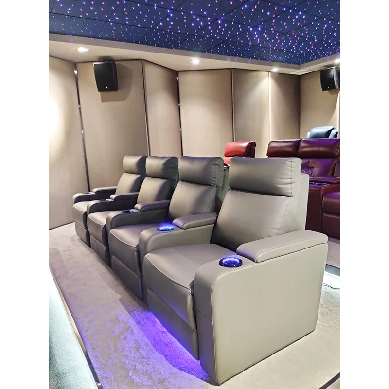 Home Cinema Furniture - 2026 Luxury Recliner Leather Sofa, Reclining