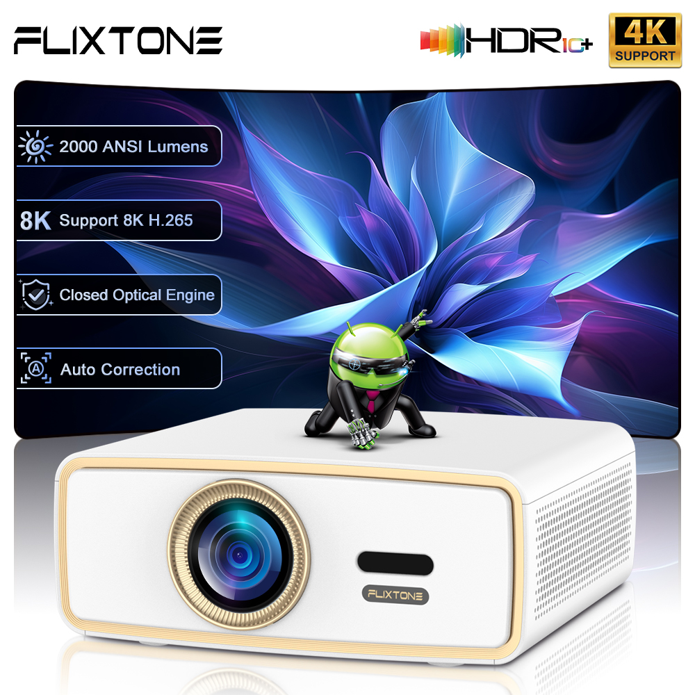 Home Cinema Complet - Flixtone E900 MINI Portable Projector 8K