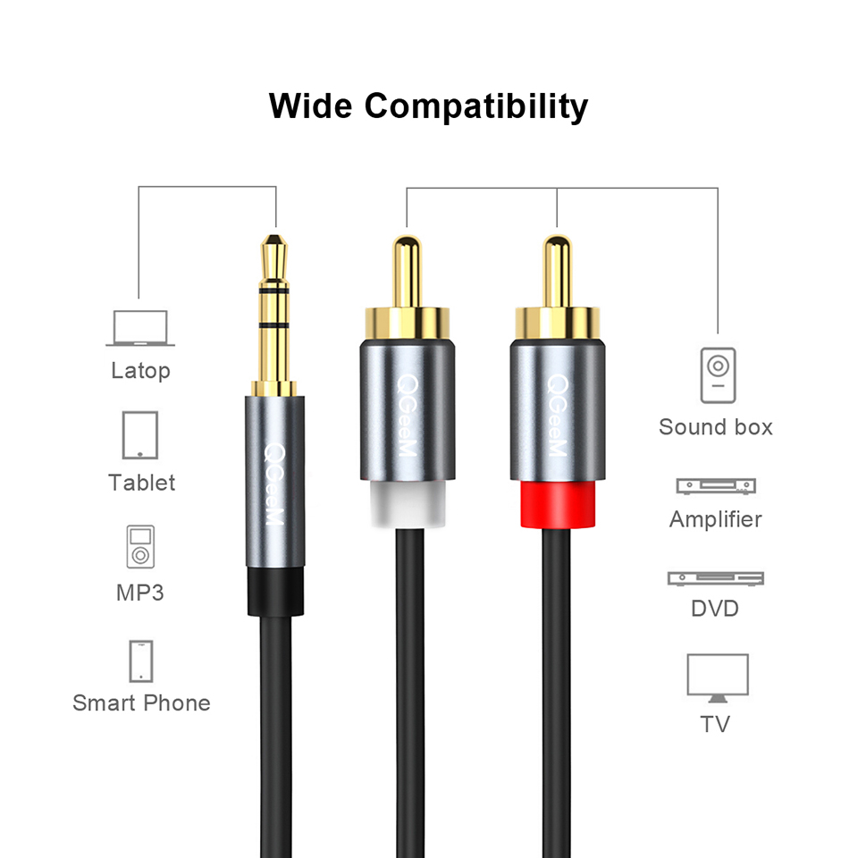 QGeeM RCA Cable 2RCA to 3.5 Au - Home Cinema Choice บทวิจารณ์และราคา