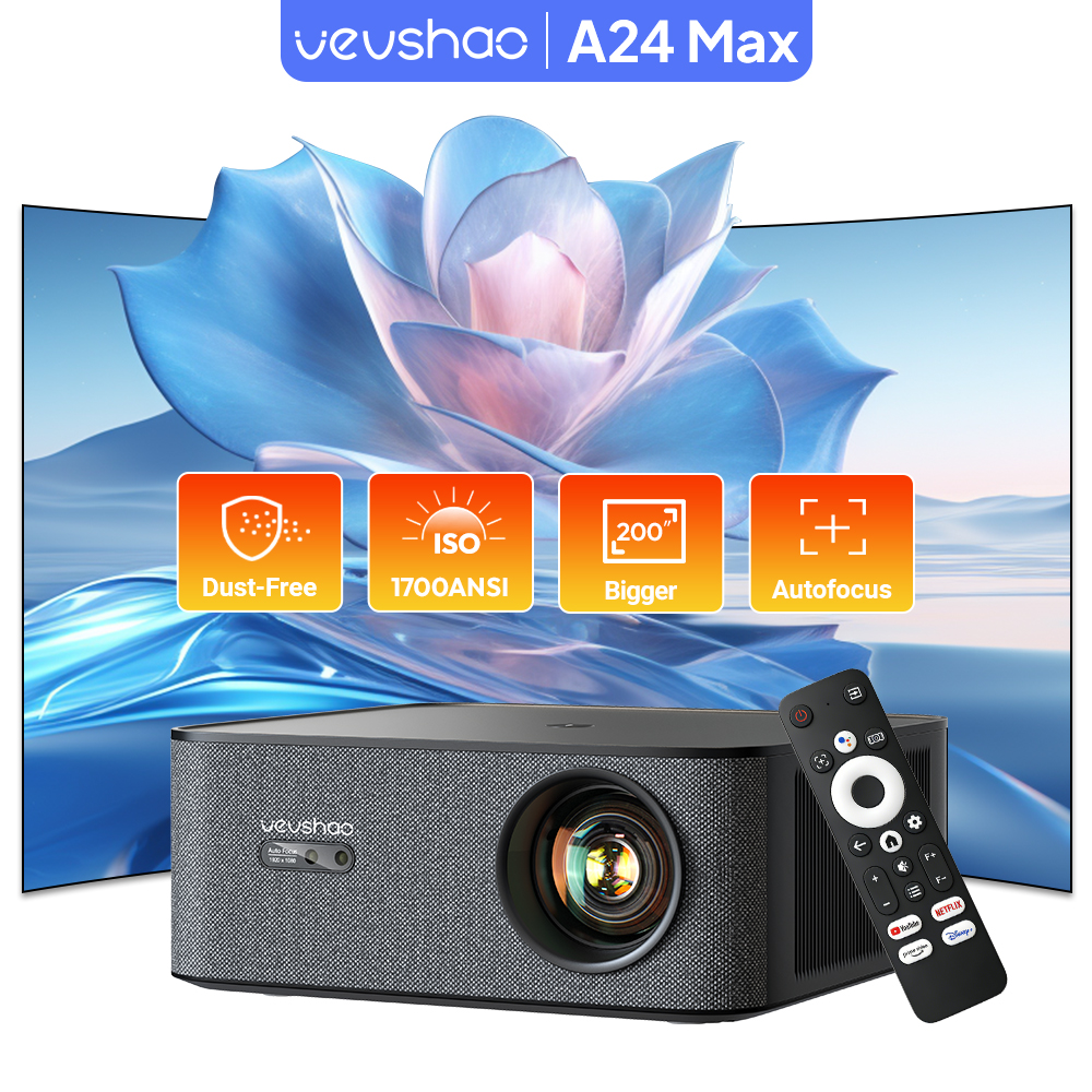 VEVSHAO 1080P Projector 4K A24 - Home Cinema Gaming บทวิจารณ์และราคา