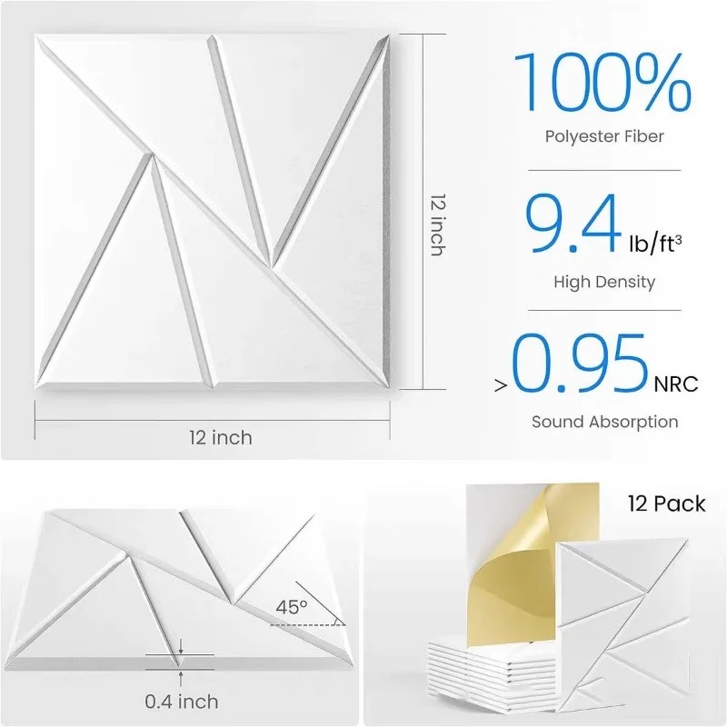 12pcs High-Density Acoustic Fo - Home Cinema Furniture บทวิจารณ์และราคา