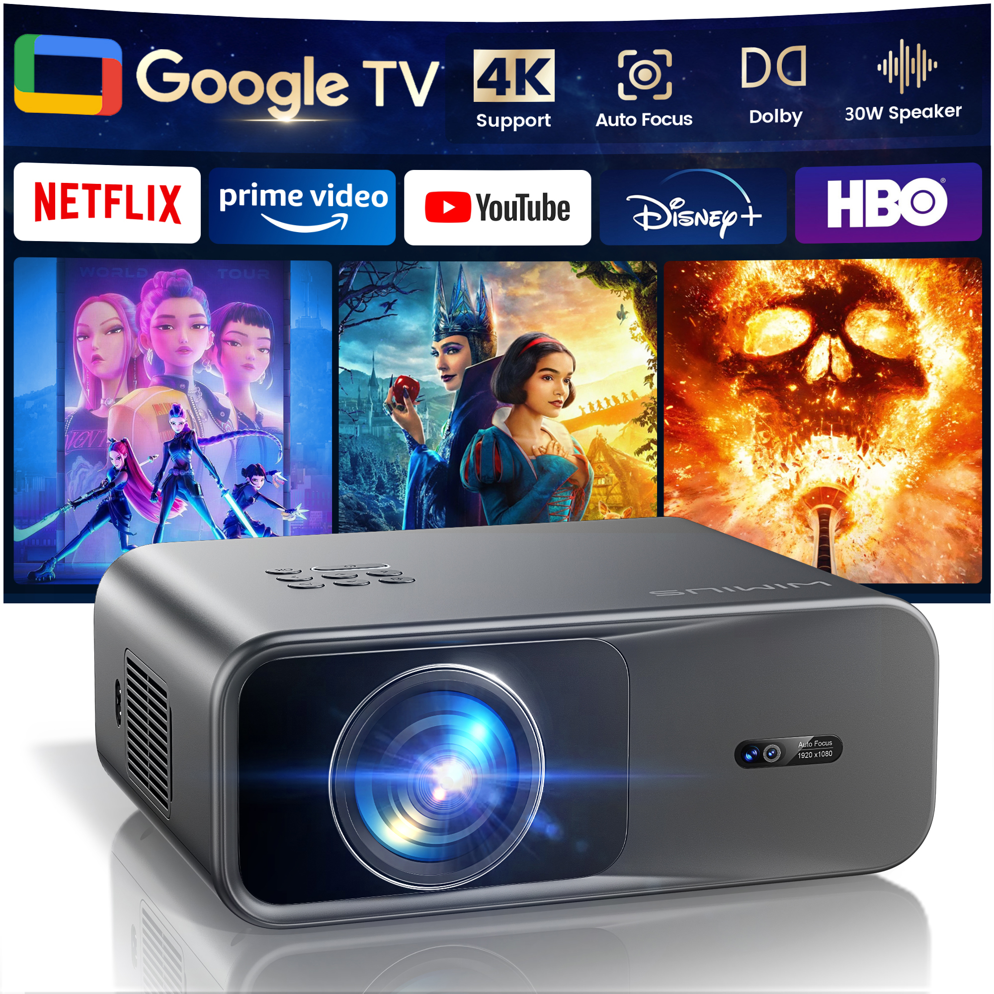 WIMIUS 1200 ANSI Projector 4K  - Home Cinema Complet บทวิจารณ์และราคา