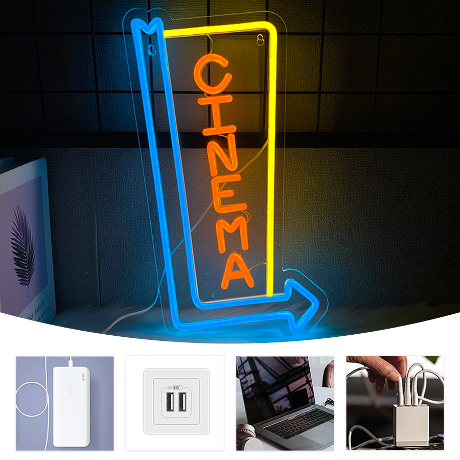 Cinema Arrow LED Neon Sign USB - Home Cinema Guide บทวิจารณ์และราคา
