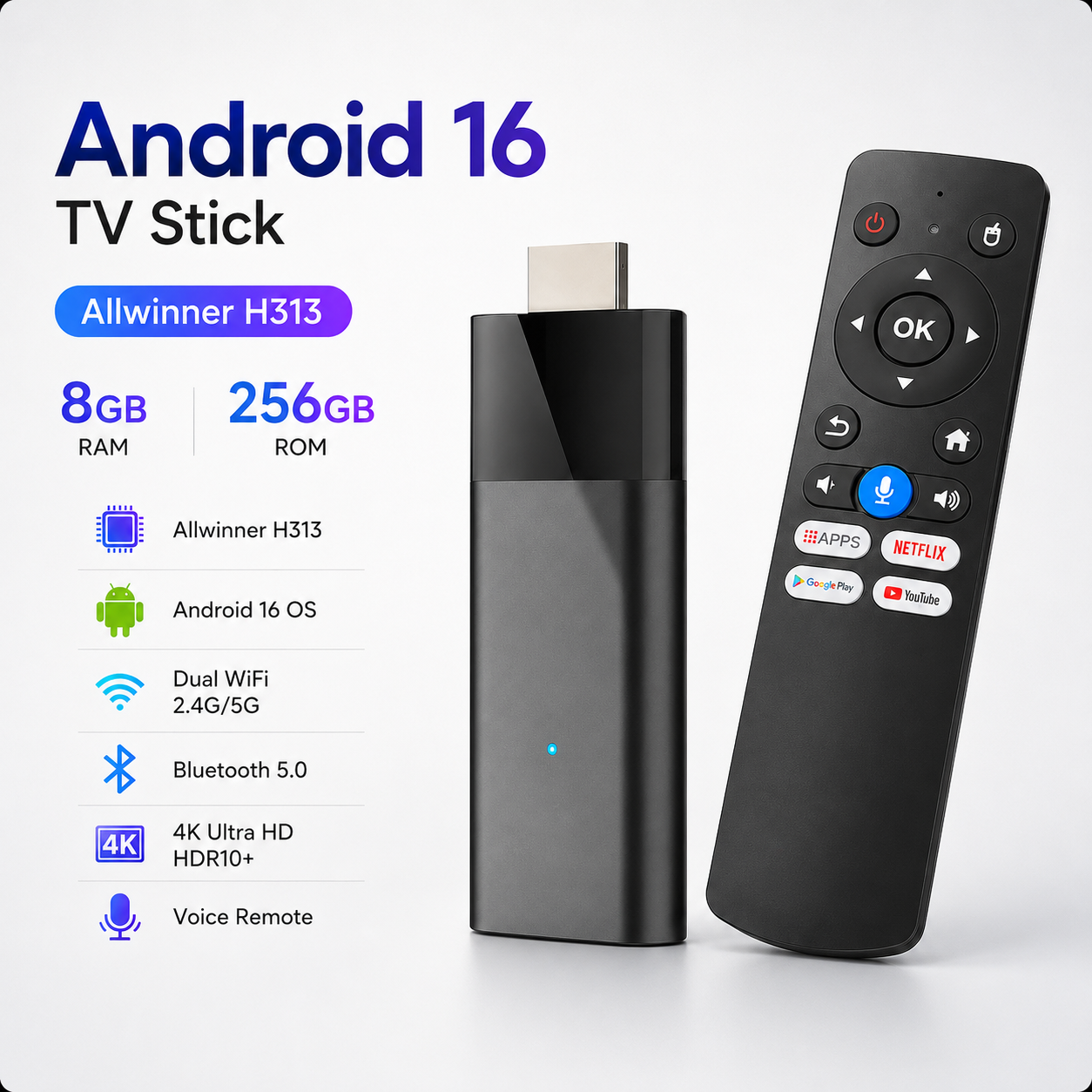 Android 16 TV Stick 4K Allwinn - Home Cinema Complet บทวิจารณ์และราคา
