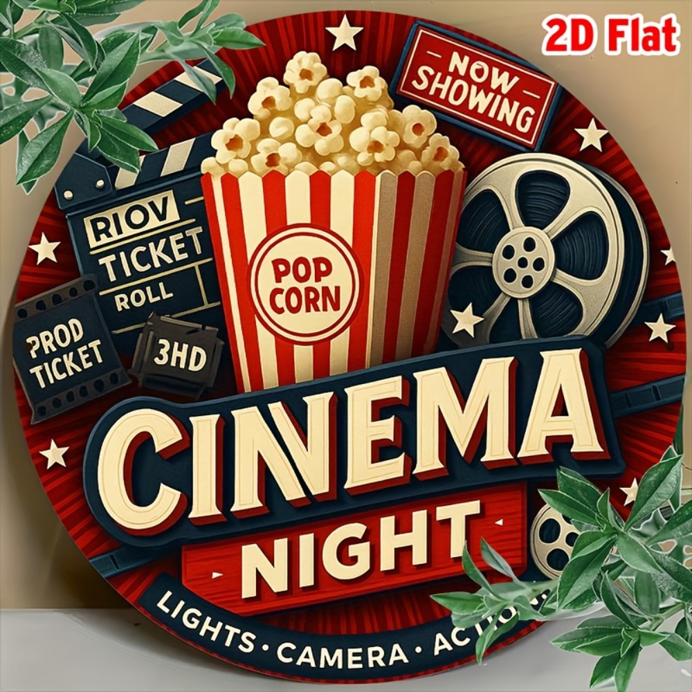2D Retro Movie Metal Wall Art  - Home Cinema Night บทวิจารณ์และราคา