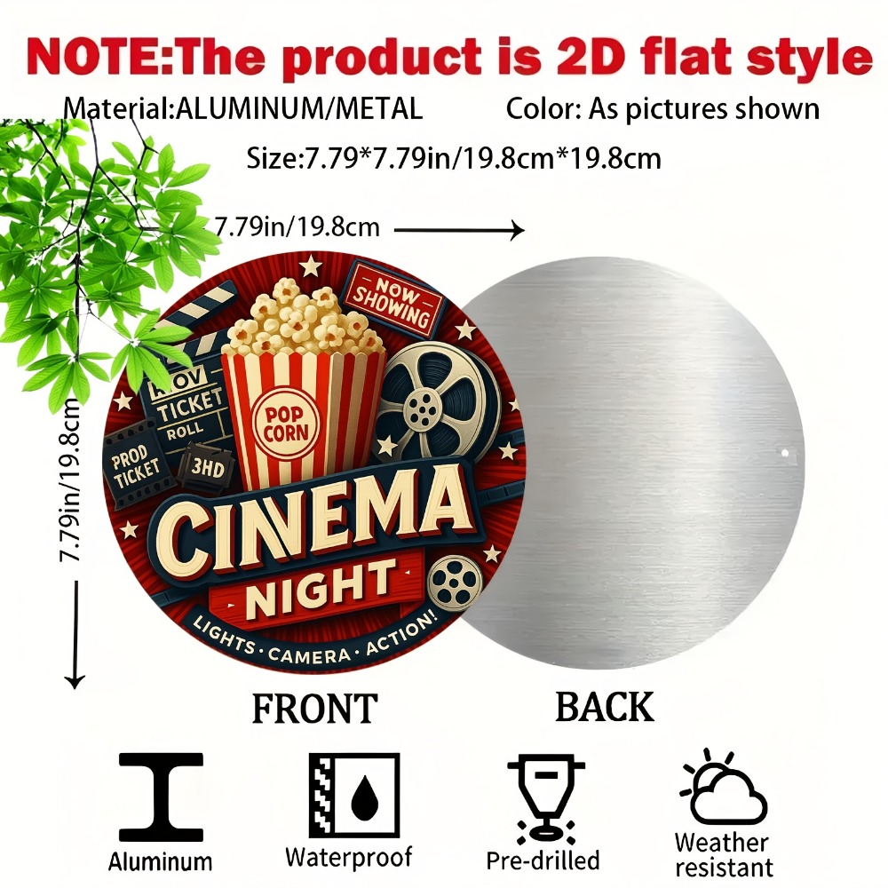 2D Retro Movie Metal Wall Art  - Home Cinema Night บทวิจารณ์และราคา