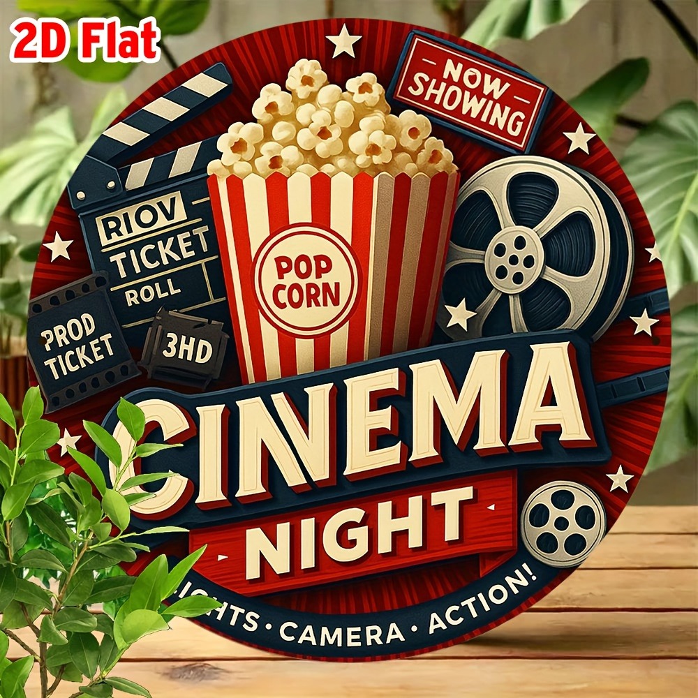 2D Retro Movie Metal Wall Art  - Home Cinema Night บทวิจารณ์และราคา