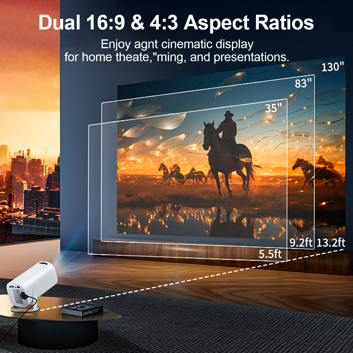 Mini Projector with WiFi & Blu - Home Cinema Gaming บทวิจารณ์และราคา