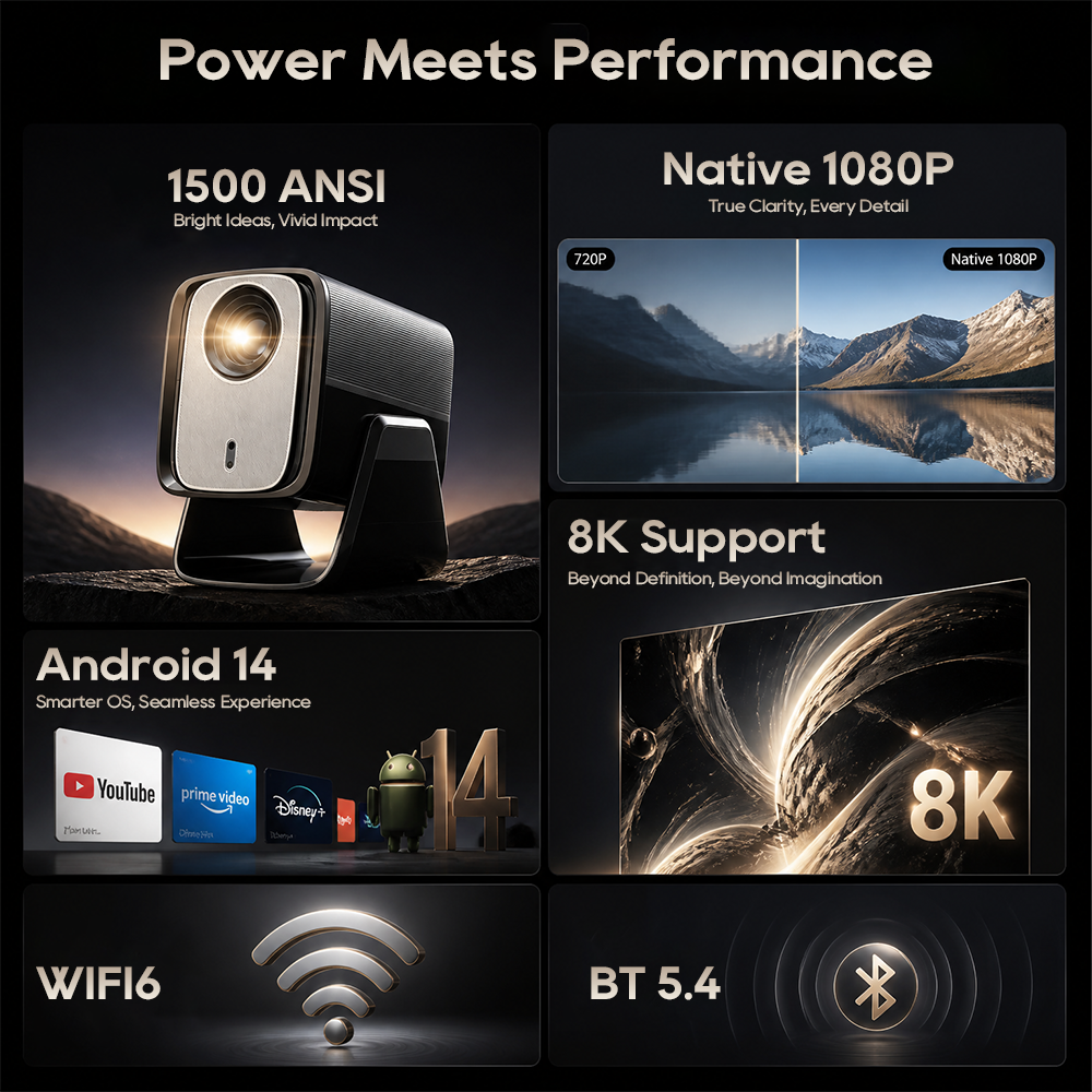LYNCast Smart Projector with W - Home Cinema Gaming บทวิจารณ์และราคา