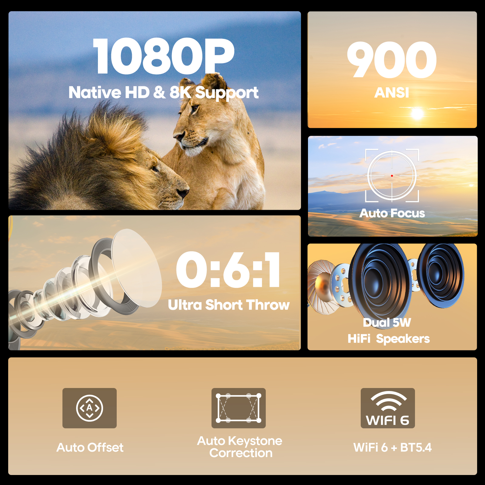Magcubic Auto Focus Android 14 - Home Cinema Complet บทวิจารณ์และราคา