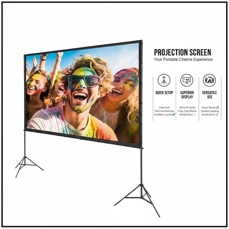 Projector Screen with Stand, 1 - Home Cinema Night บทวิจารณ์และราคา
