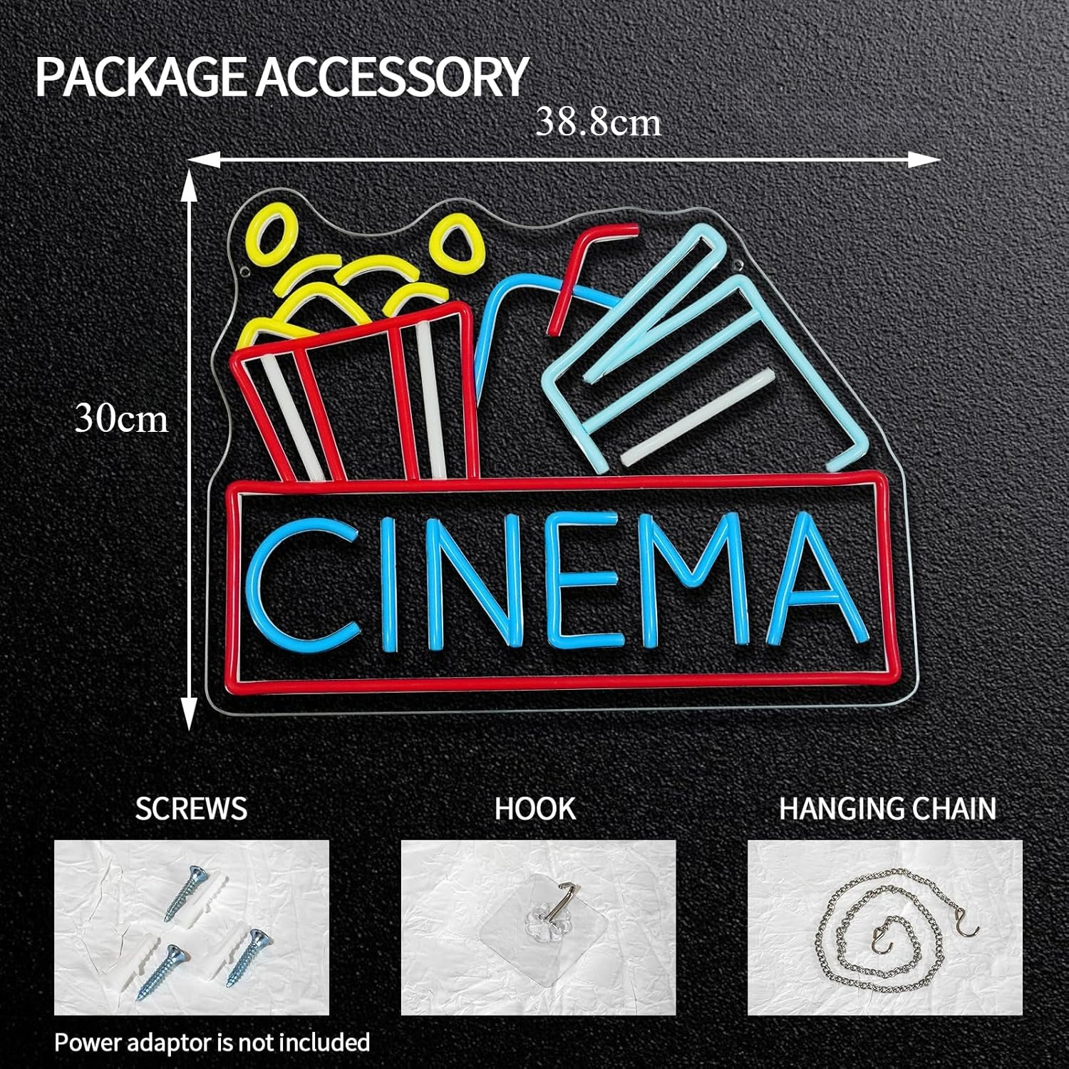 Cinema Neon Sign USB Powered L - Home Cinema Night บทวิจารณ์และราคา