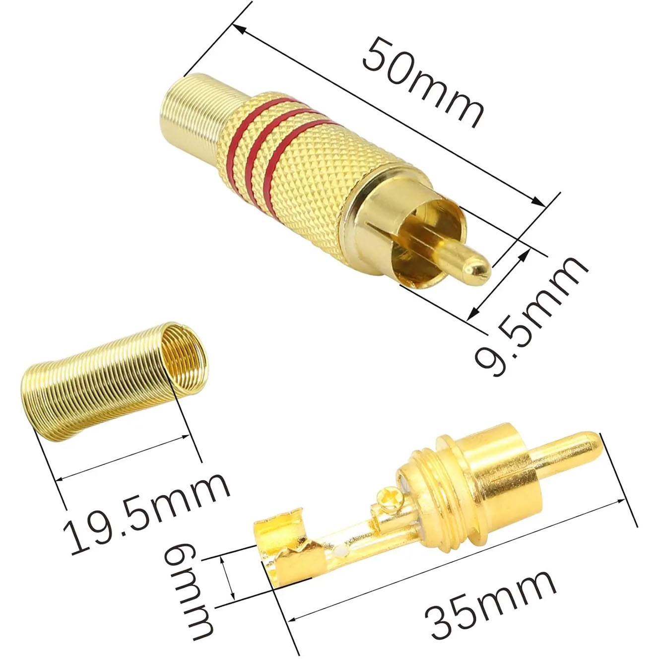 4PCS RCA Plug Gold Plated Sold - Home Cinema Choice บทวิจารณ์และราคา