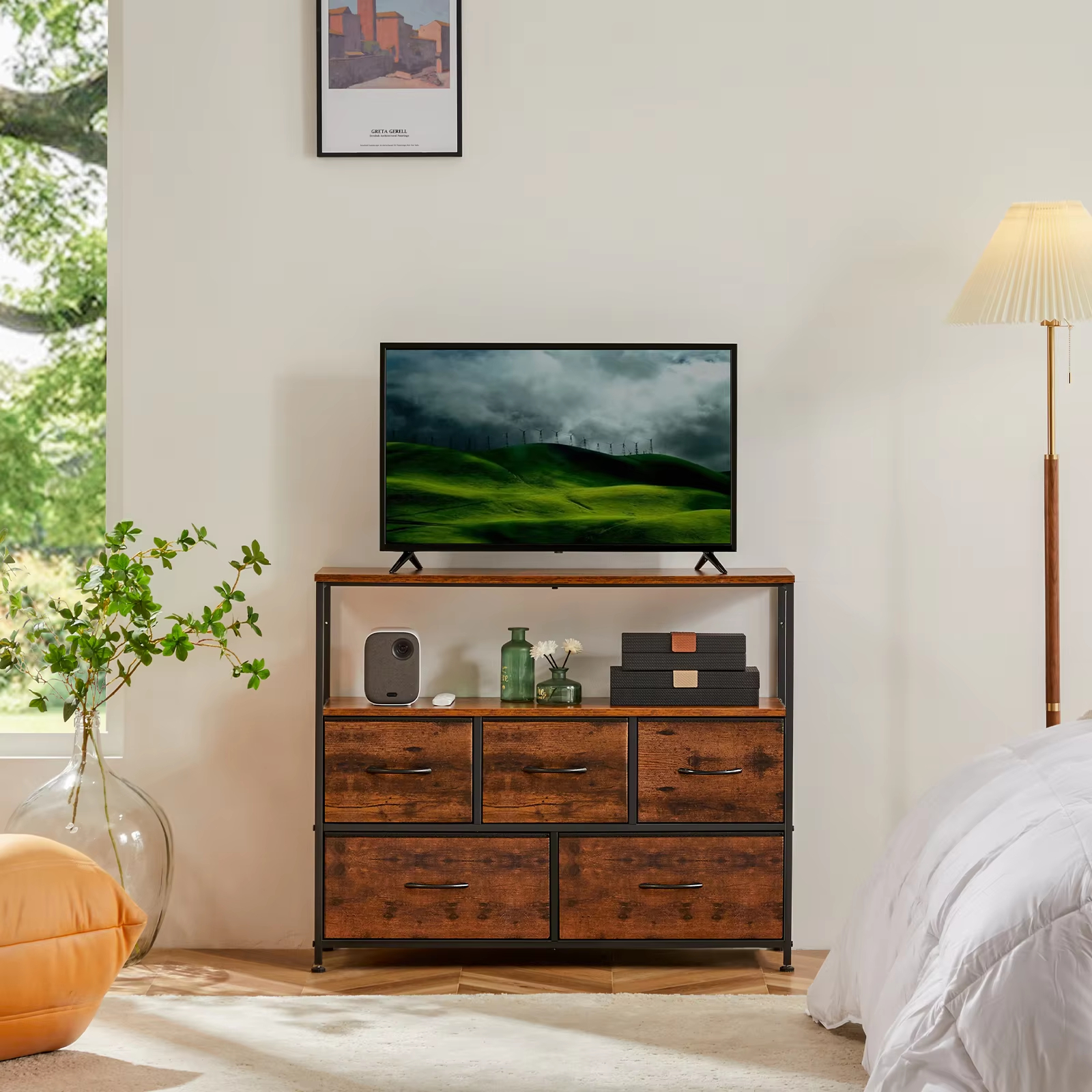 JHK Fireplace TV Stand Dresser - Home Cinema Furniture บทวิจารณ์และราคา