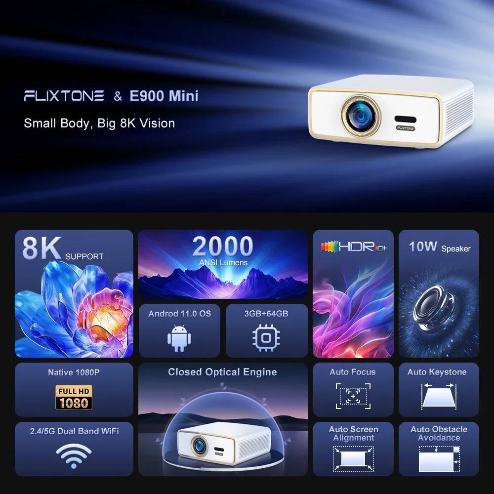 Flixtone E900 MINI Portable Pr - Home Cinema Complet บทวิจารณ์และราคา